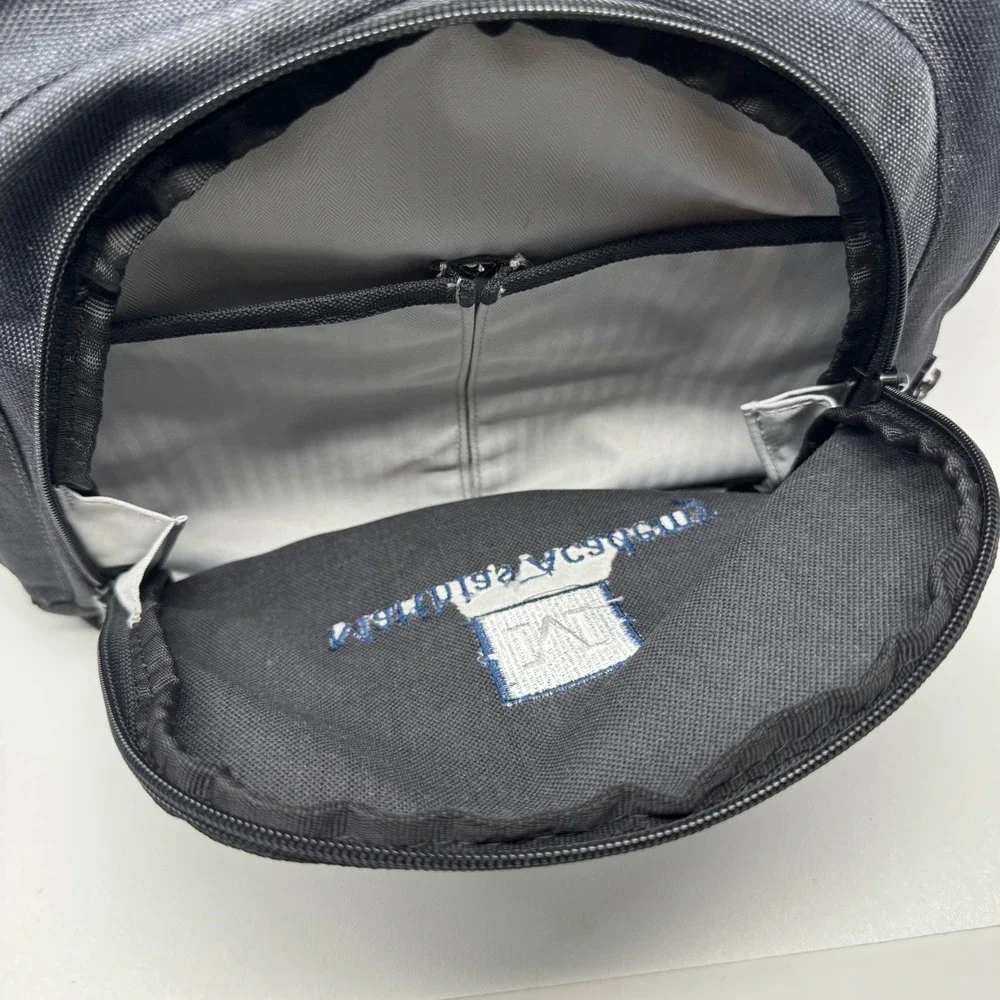 TaylorMade Golf Backpack Grey Black Matthias Academy Embroidered Padded Straps